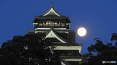 頑張れ熊本城！_中秋の名月