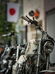 バイクと日の丸