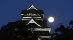 ライトアップ熊本城と中秋の名月