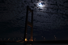 来島海峡大橋からの中秋の名月