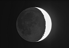 夕月（地球照）2022年11月27日