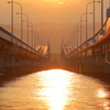 琵琶湖大橋の落日