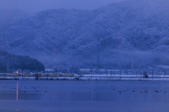 余呉湖　冬景色