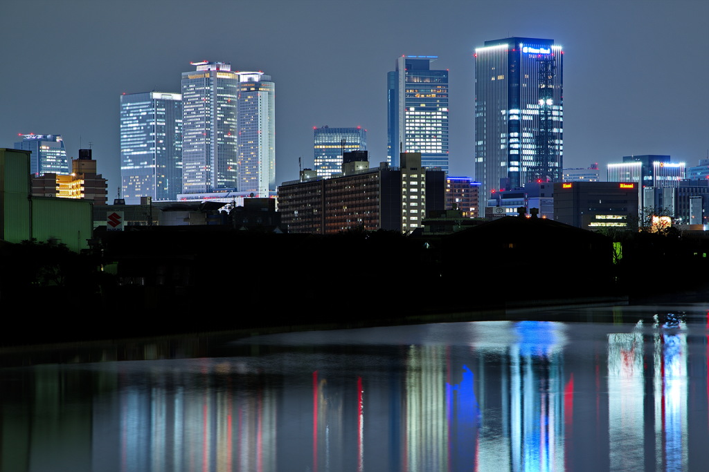長良橋からの名駅夜景