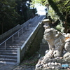大洗磯前神社前の階段...