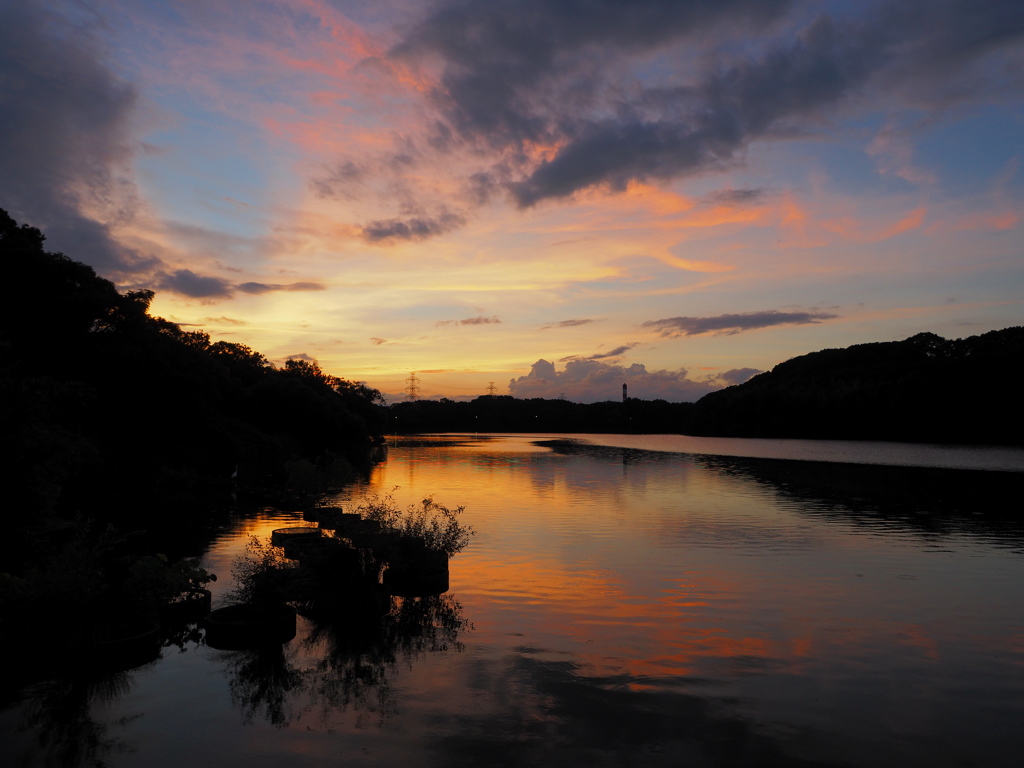 山田池夕景2