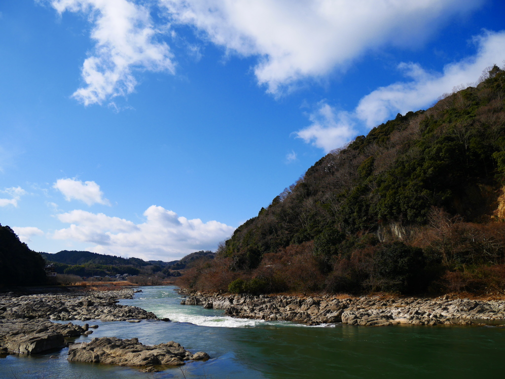 新年の瀬田川景