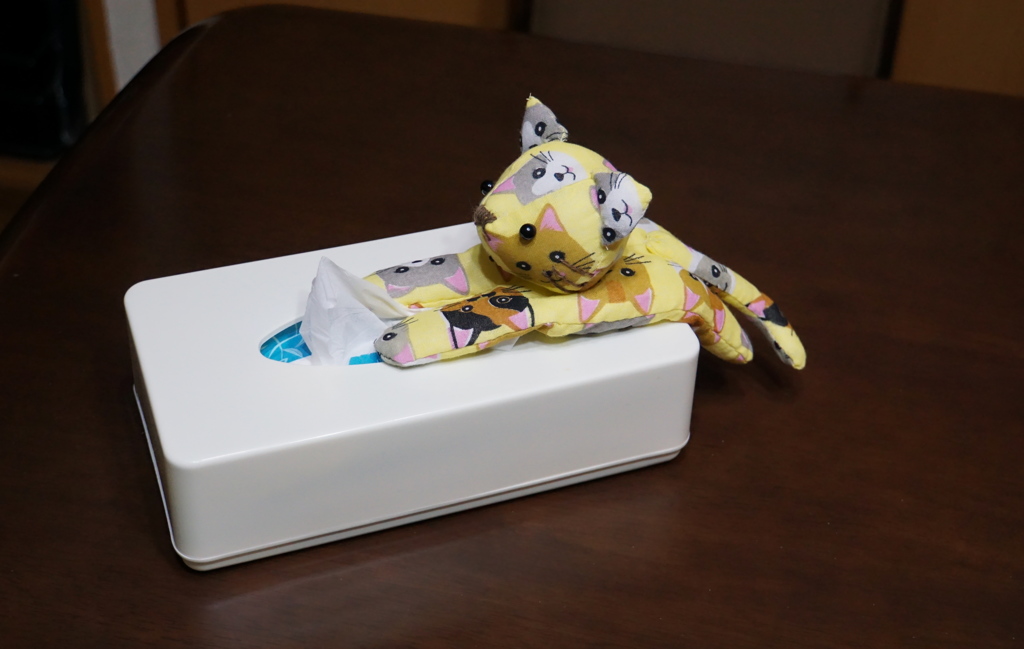 猫柄のねこですが・・何か・・（嫁）