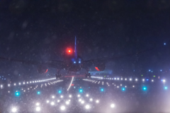 吹雪の伊丹空港