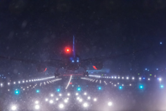 吹雪の伊丹空港