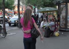 adoring hug