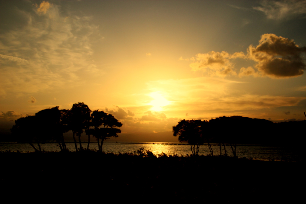 夕焼け　in琵琶湖
