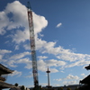 クレーンと京都タワー