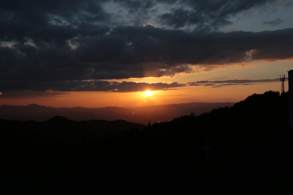 奈良の夕日