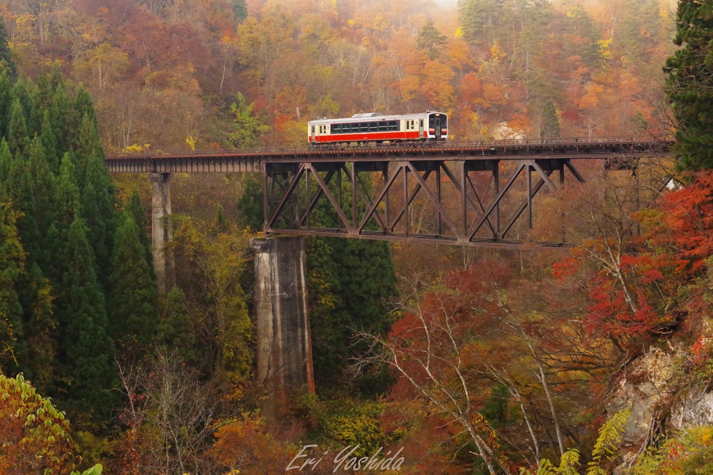 秋の鉄道風景､只見線 ②