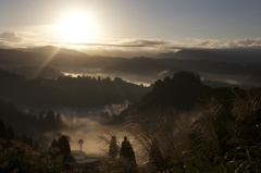 山古志の朝焼け