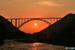 広島空港大橋の夕日