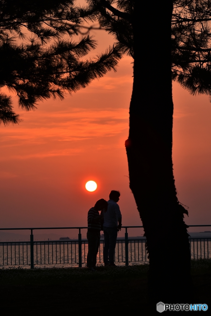 二人の夕日