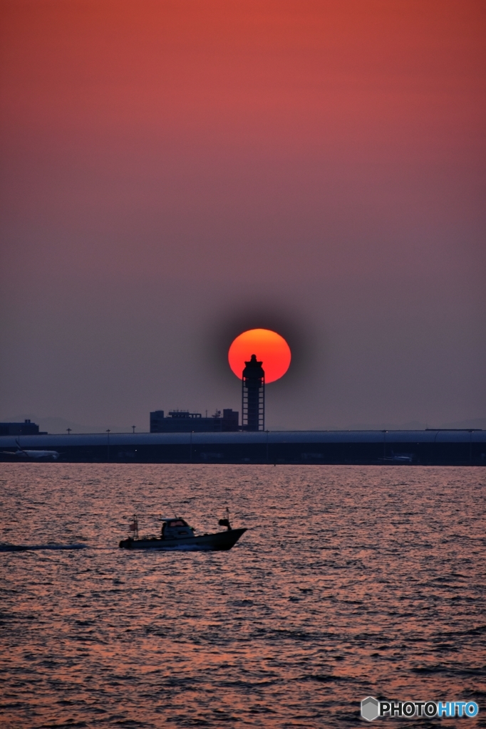 関空の夕日