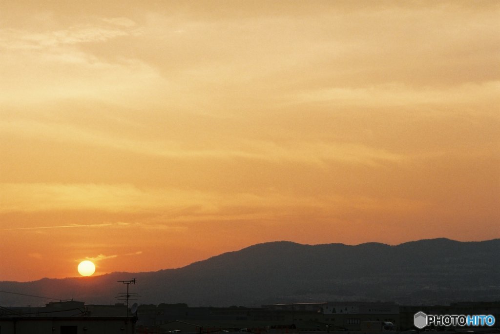 夕日を眺めます。