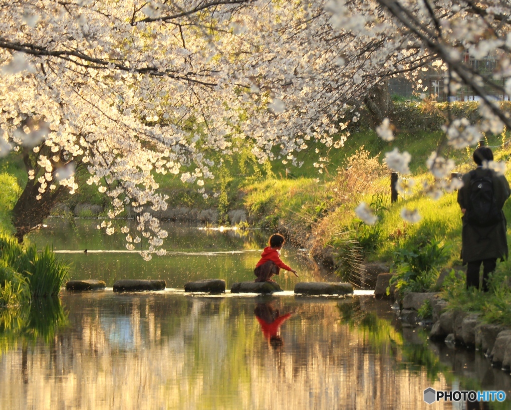 春の水あそび
