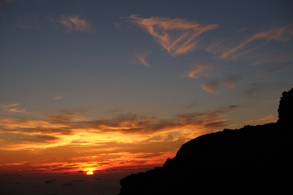 鳥海山落日