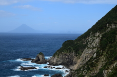 佐多岬から望む開聞岳