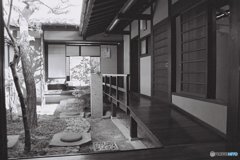 庭から入ろう(白黒)