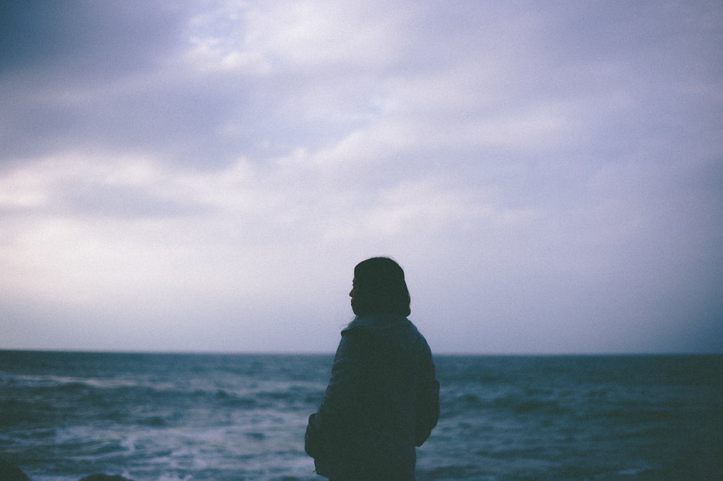In the dusky sea
