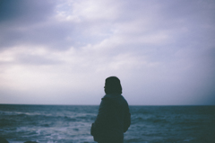 In the dusky sea