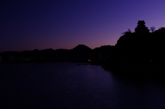 犬山城の夜明け