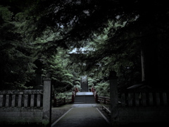 小雨降る参道