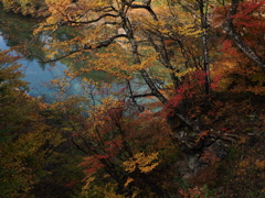 秋色の渓流　②