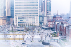 KITTE屋上庭園からの東京駅