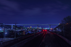 岡谷ジャンクション（JCT）岡谷高架橋の夜景