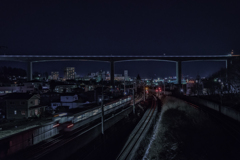 岡谷ジャンクション（JCT）岡谷高架橋の夜景