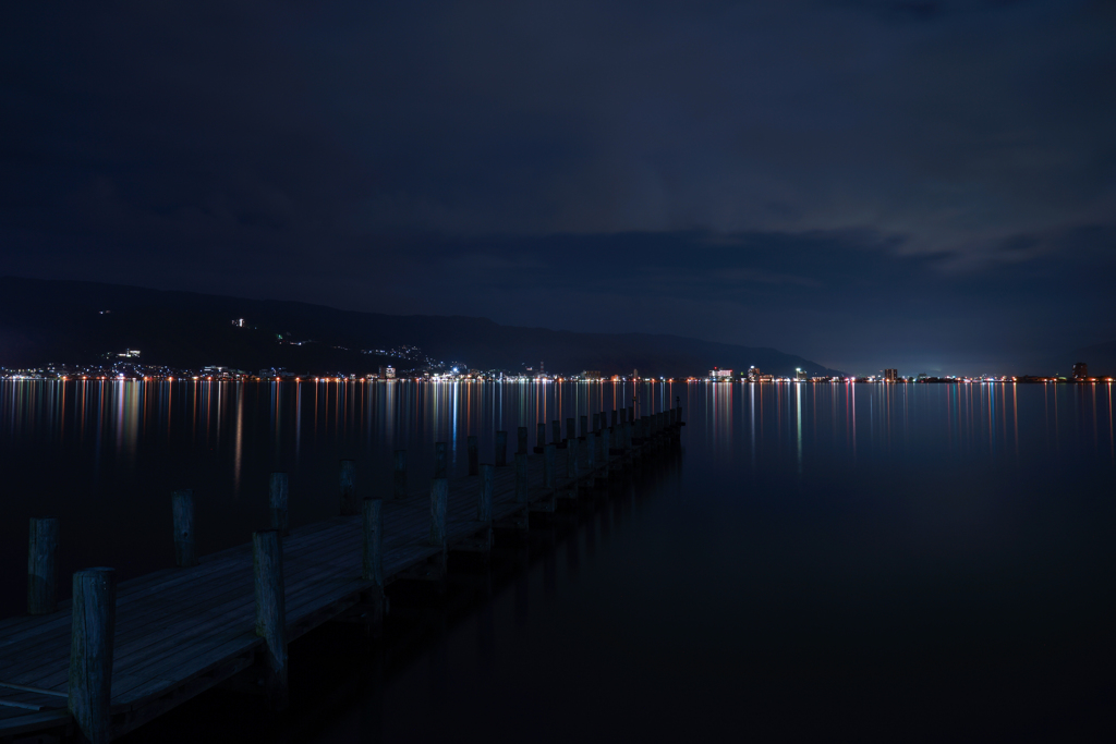 下諏訪港と夜景