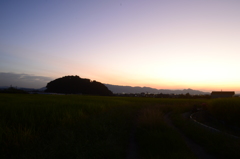 箸墓の夕焼け空