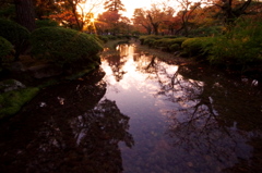 兼六園　夕日