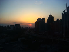 上海の夕日