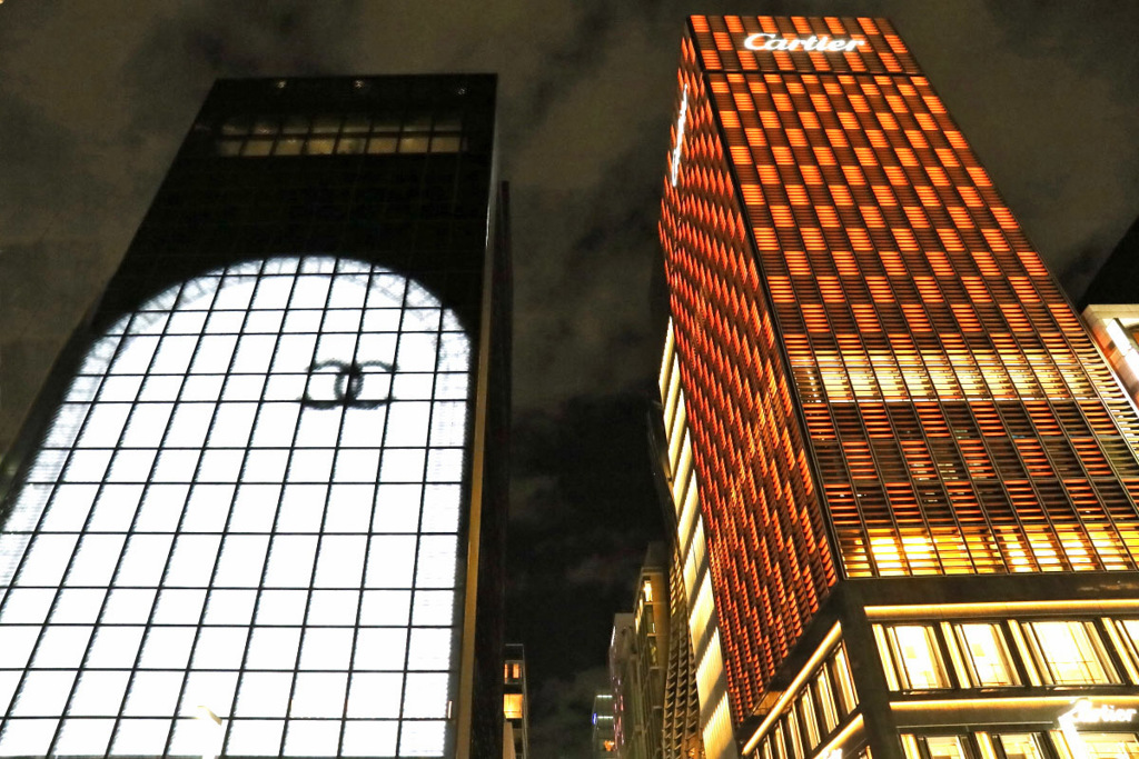 銀座二丁目交差点 夜景