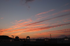 神戸三田プレミアムアウトレットの夕焼け