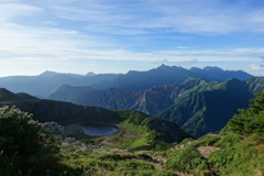 鷲羽池と槍穂高連峰