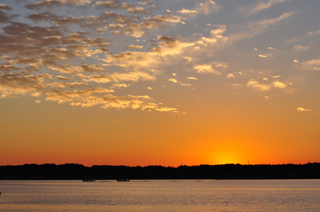 霞ヶ浦の夕景