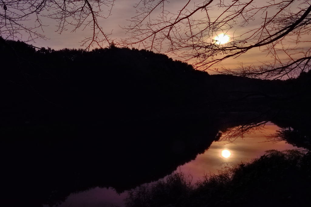 近所の\公園の日の出