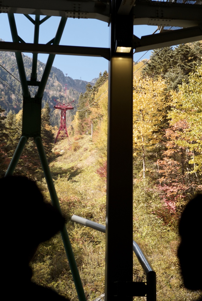 ロープウェイ乗り場で