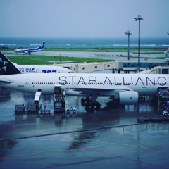 rainy Okinawa airport