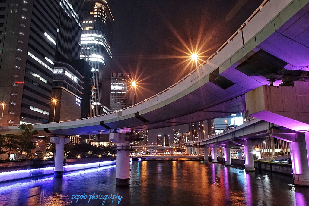 bridge and illumination oosaka 