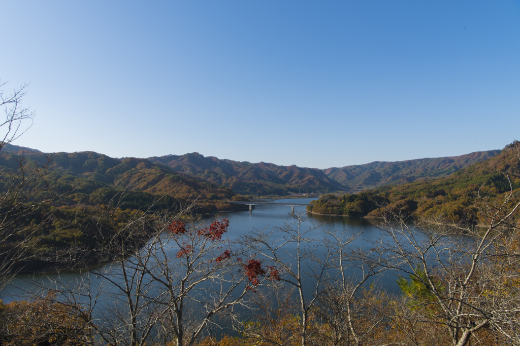 晩秋の はやま湖