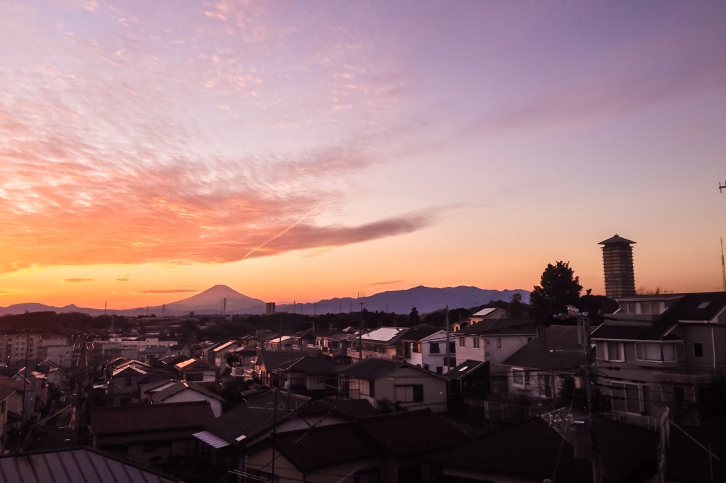 Sunset with Fuji & dream land